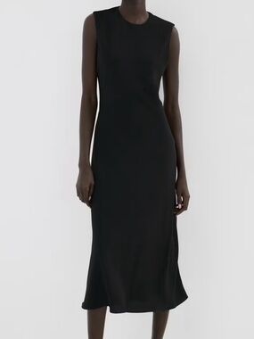 Mango Black Sleeveless Maxi Dress MIDI-DRESS WITH OPEN BACK 5837
